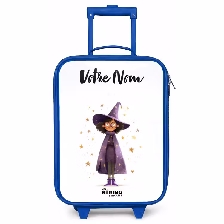 Valise enfant avec nom - Bleu - La cape violette du sorcier — 1