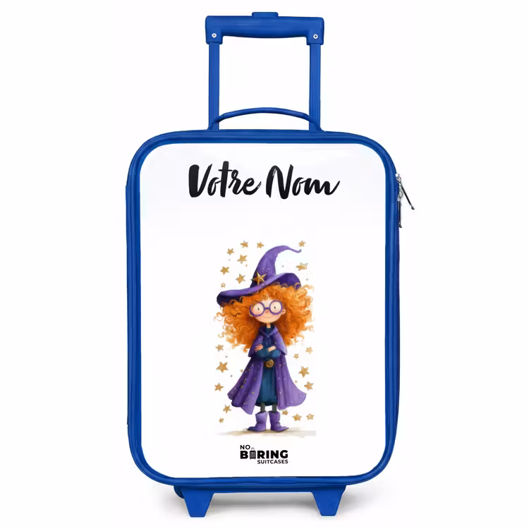 Valise enfant avec nom - Bleu - La magie des étoiles avec les boucles — 1