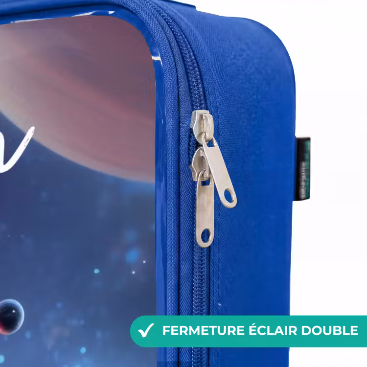 Valise enfant avec nom - Bleu - L'être rouge de l'espace dans la danse cosmique — 7