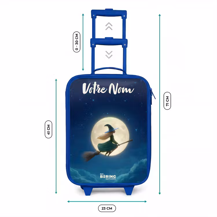 Valise enfant avec nom - Bleu - Sorcière au clair de lune — 6