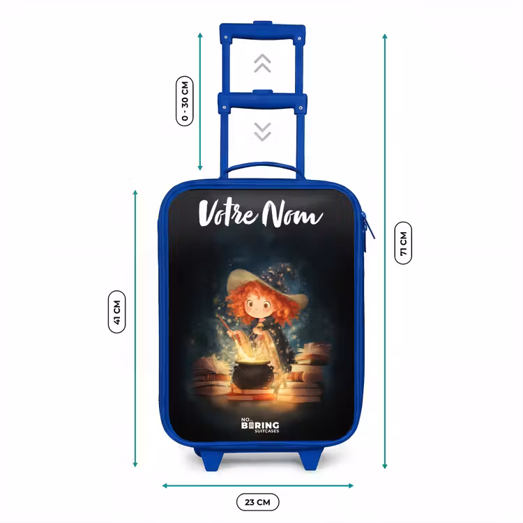 Valise enfant avec nom - Bleu - Sorcière avec potion étincelante — 6