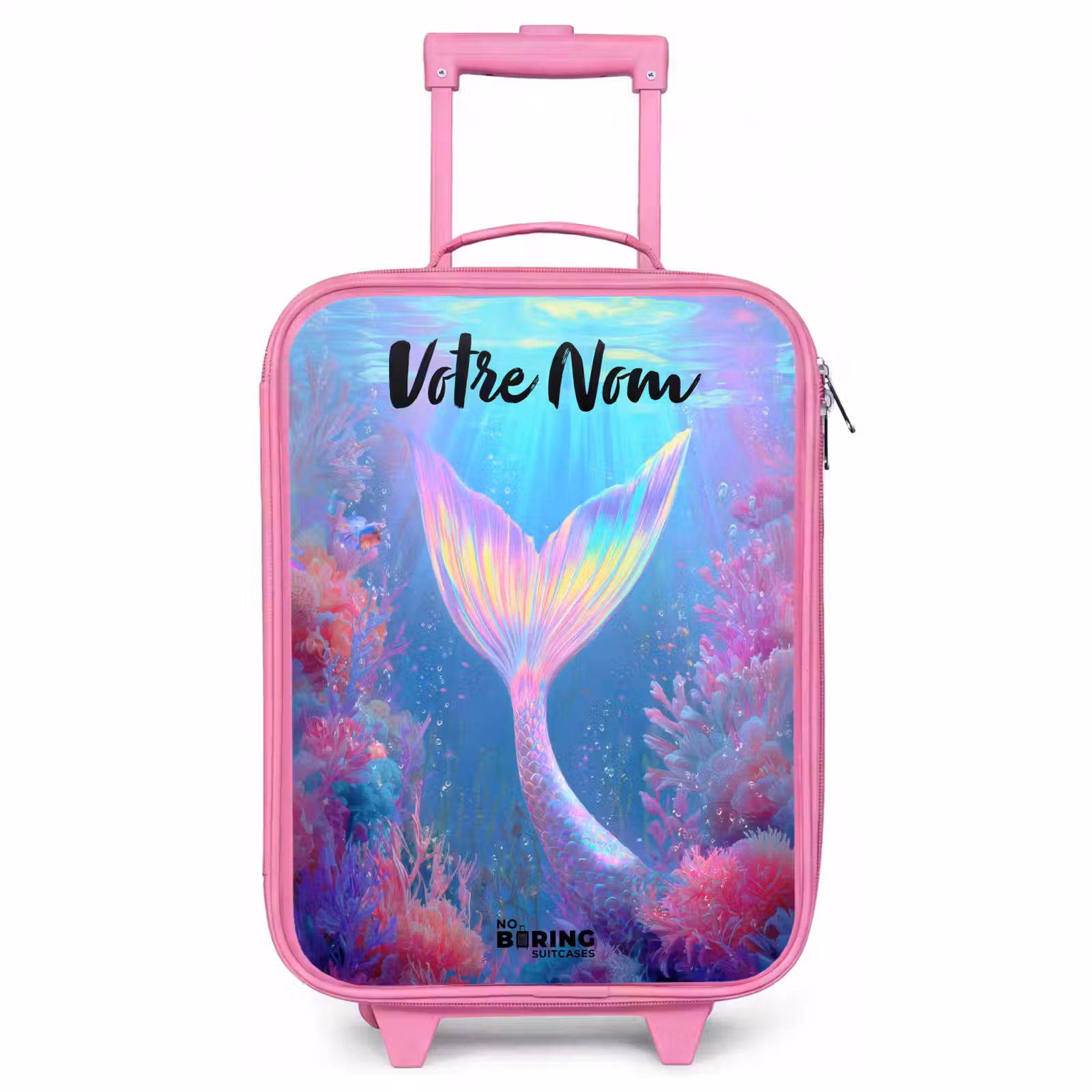 Valise enfant avec nom - Rose - Sirène - Corail - Eau — 1