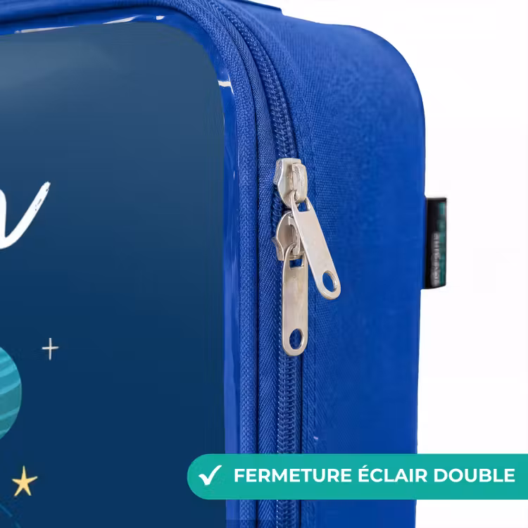 Valise enfant avec nom - Bleu - Animal - Espace - Planète - Fusée — 7
