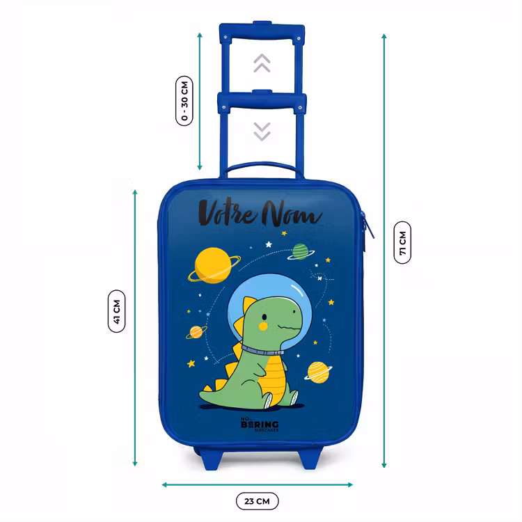 Valise enfant avec nom - Bleu - Dino - Planète - Étoile - Bleu — 6