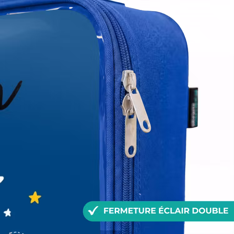 Valise enfant avec nom - Bleu - Dino - Planète - Étoile - Bleu — 7