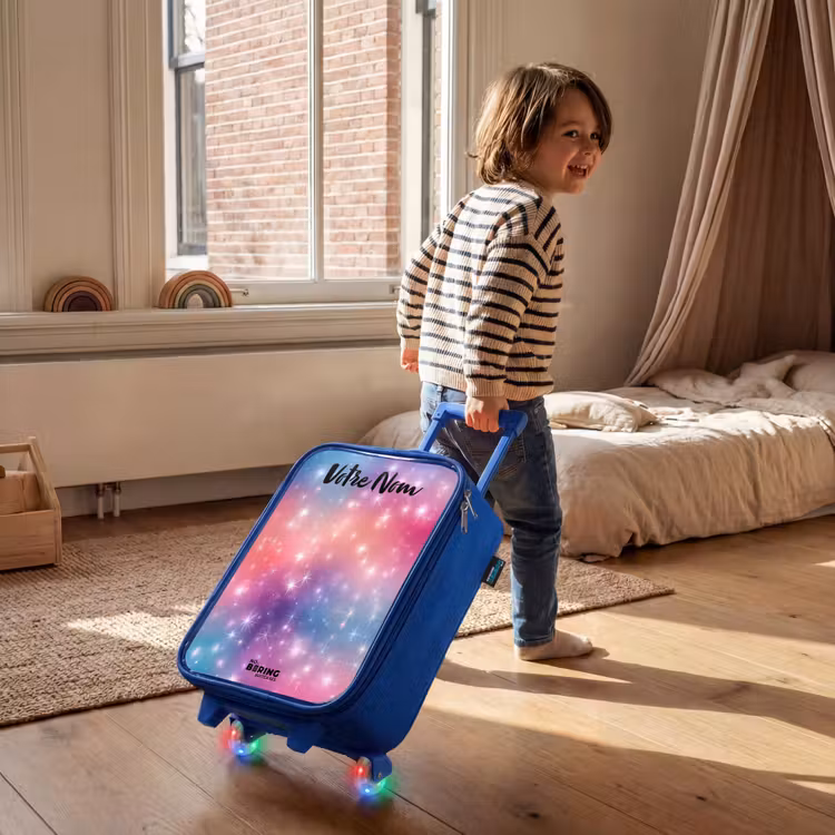 Valise enfant avec nom - Bleu - Étoiles - Abstrait - Couleurs — 2