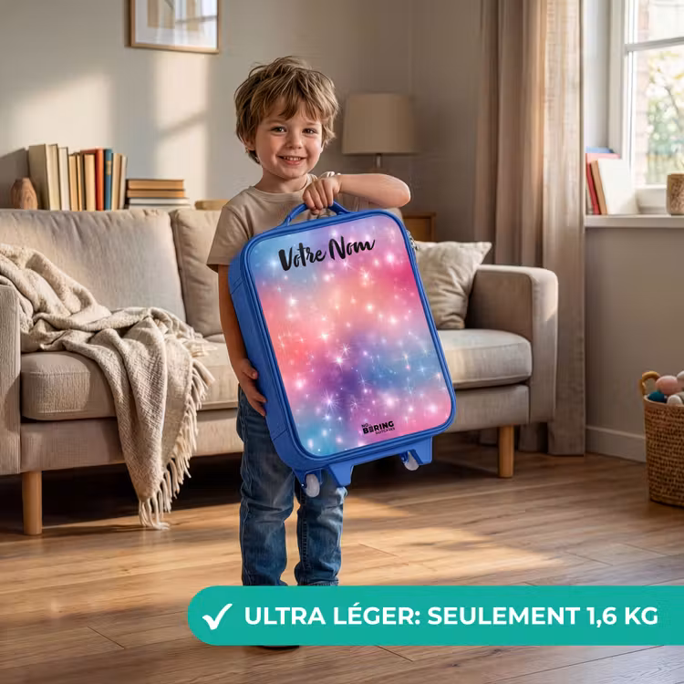 Valise enfant avec nom - Bleu - Étoiles - Abstrait - Couleurs — 3