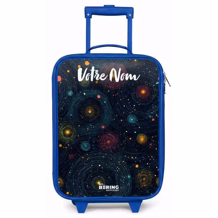 Valise enfant avec nom - Bleu - Étoiles - Planètes - Colorées — 1