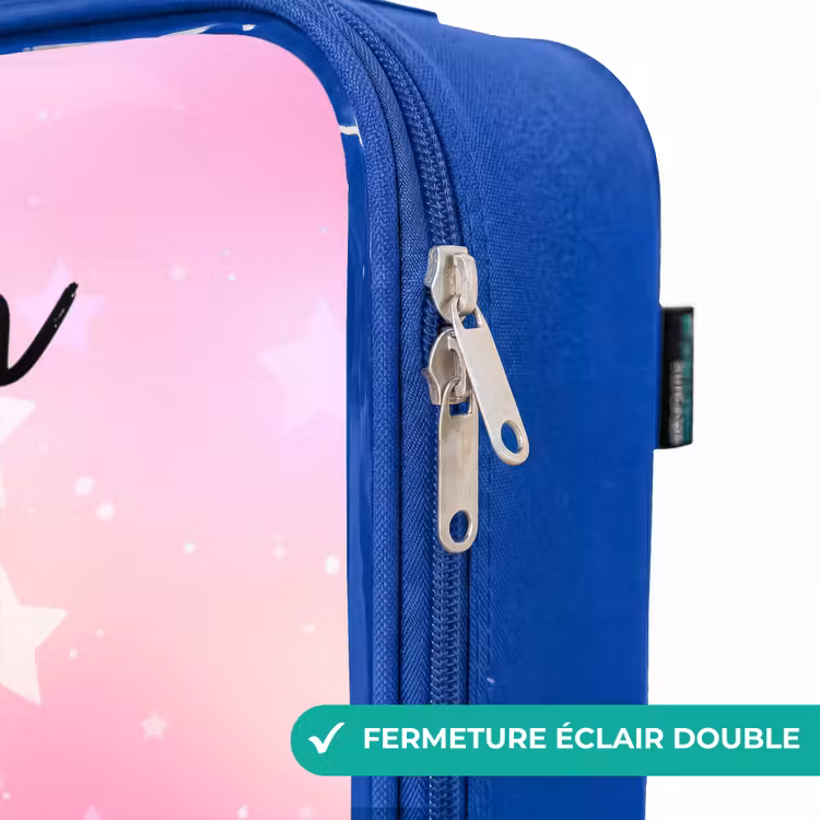 Valise enfant avec nom - Bleu - Étoiles - Rose - Bleu — 7