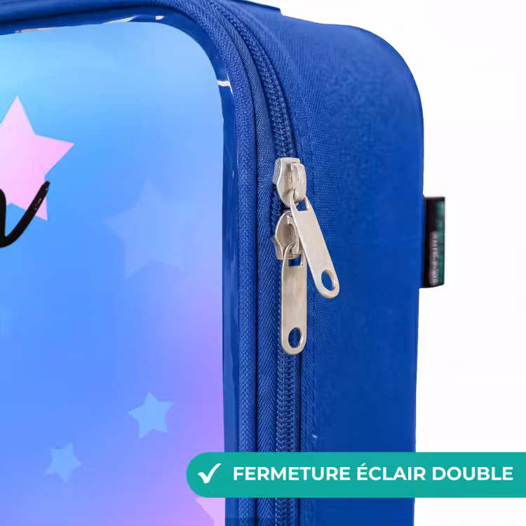 Valise enfant avec nom - Bleu - Étoiles - Rose - Bleu — 7