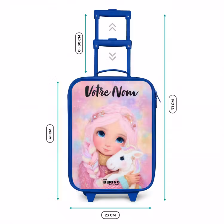 Valise enfant avec nom - Bleu - Fille - Licorne - Rose — 6