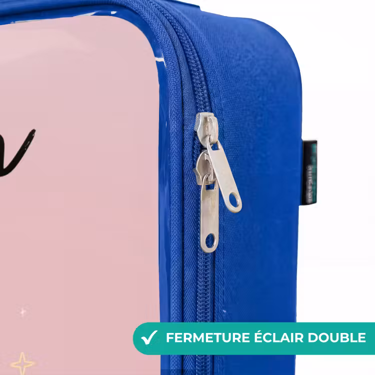 Valise enfant avec nom - Bleu - Licorne - Rose - Fleurs — 7