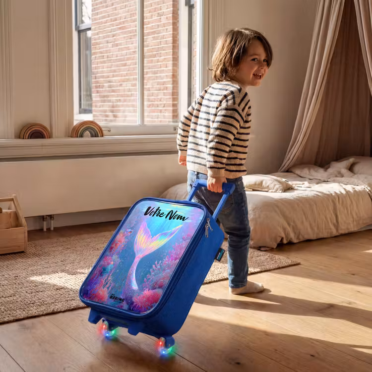 Valise enfant avec nom - Bleu - Sirène - Corail - Eau — 2