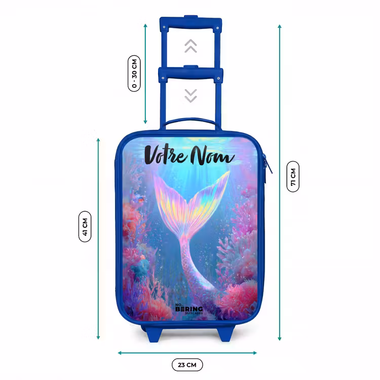 Valise enfant avec nom - Bleu - Sirène - Corail - Eau — 6