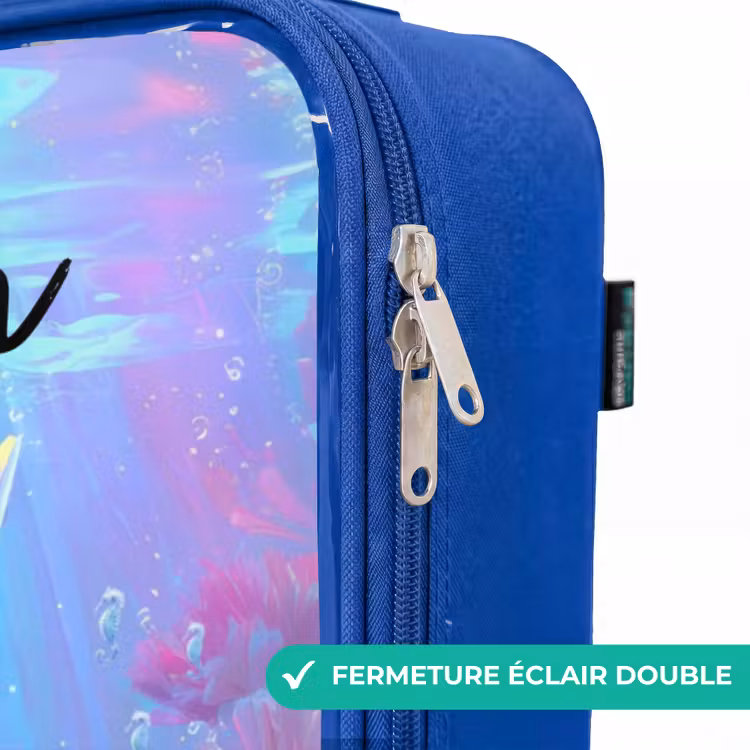 Valise enfant avec nom - Bleu - Sirène - Corail - Eau — 7