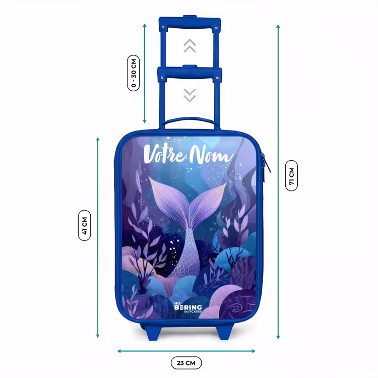 Valise enfant avec nom - Bleu - Sirène - Sous l'eau - Violet - Bleu — 6