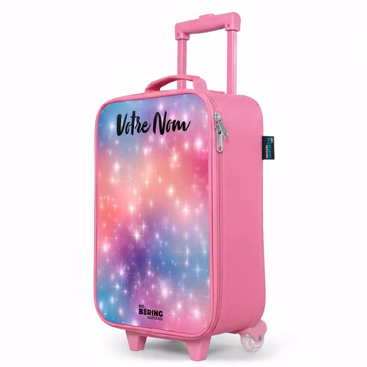 Valise enfant avec nom - Rose - Étoiles - Abstrait - Couleurs — 8