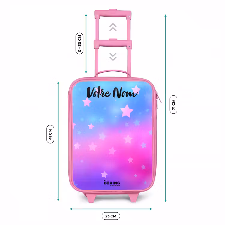Valise enfant avec nom - Rose - Étoiles - Rose - Bleu — 6