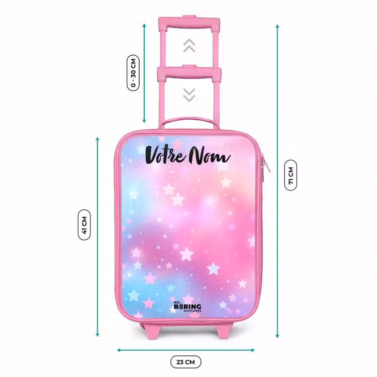 Valise enfant avec nom - Rose - Étoiles - Rose - Bleu — 6