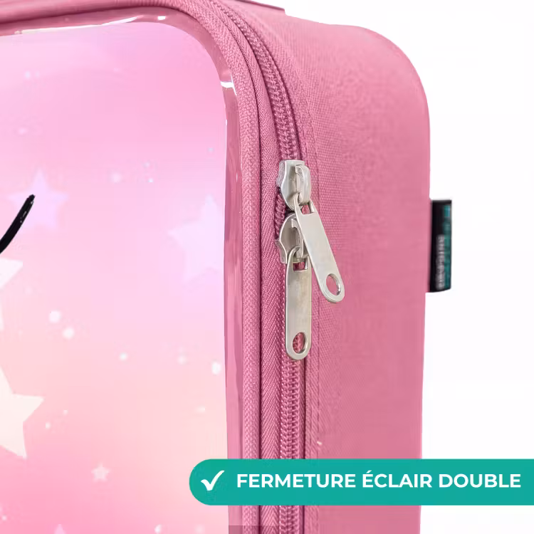 Valise enfant avec nom - Rose - Étoiles - Rose - Bleu — 7