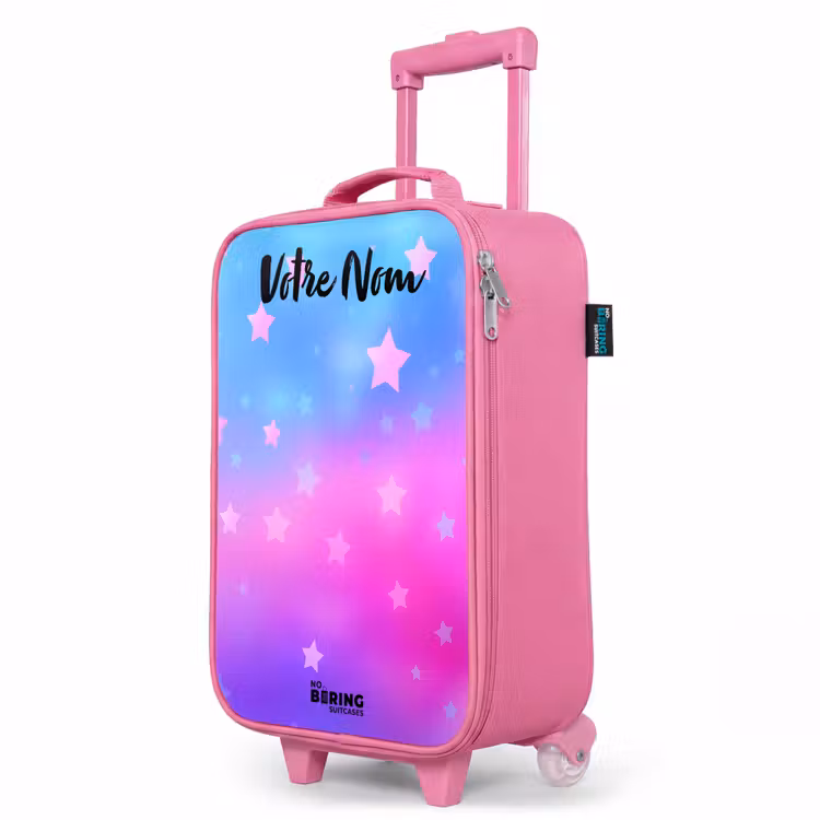 Valise enfant avec nom - Rose - Étoiles - Rose - Bleu — 8