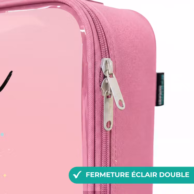 Valise enfant avec nom - Rose - Licorne - Fleurs - Rose — 7