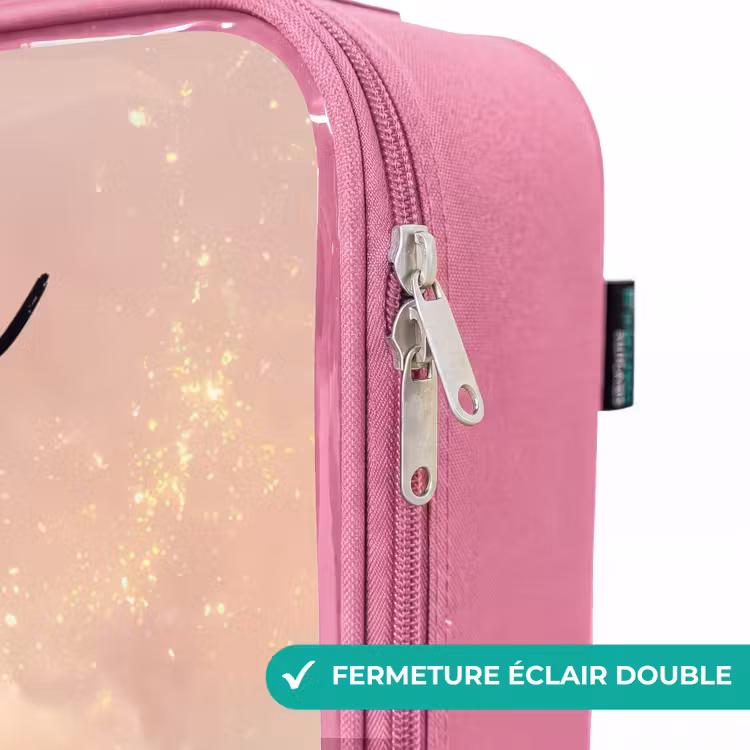 Valise enfant avec nom - Rose - Licorne - Nuages - Rose — 7