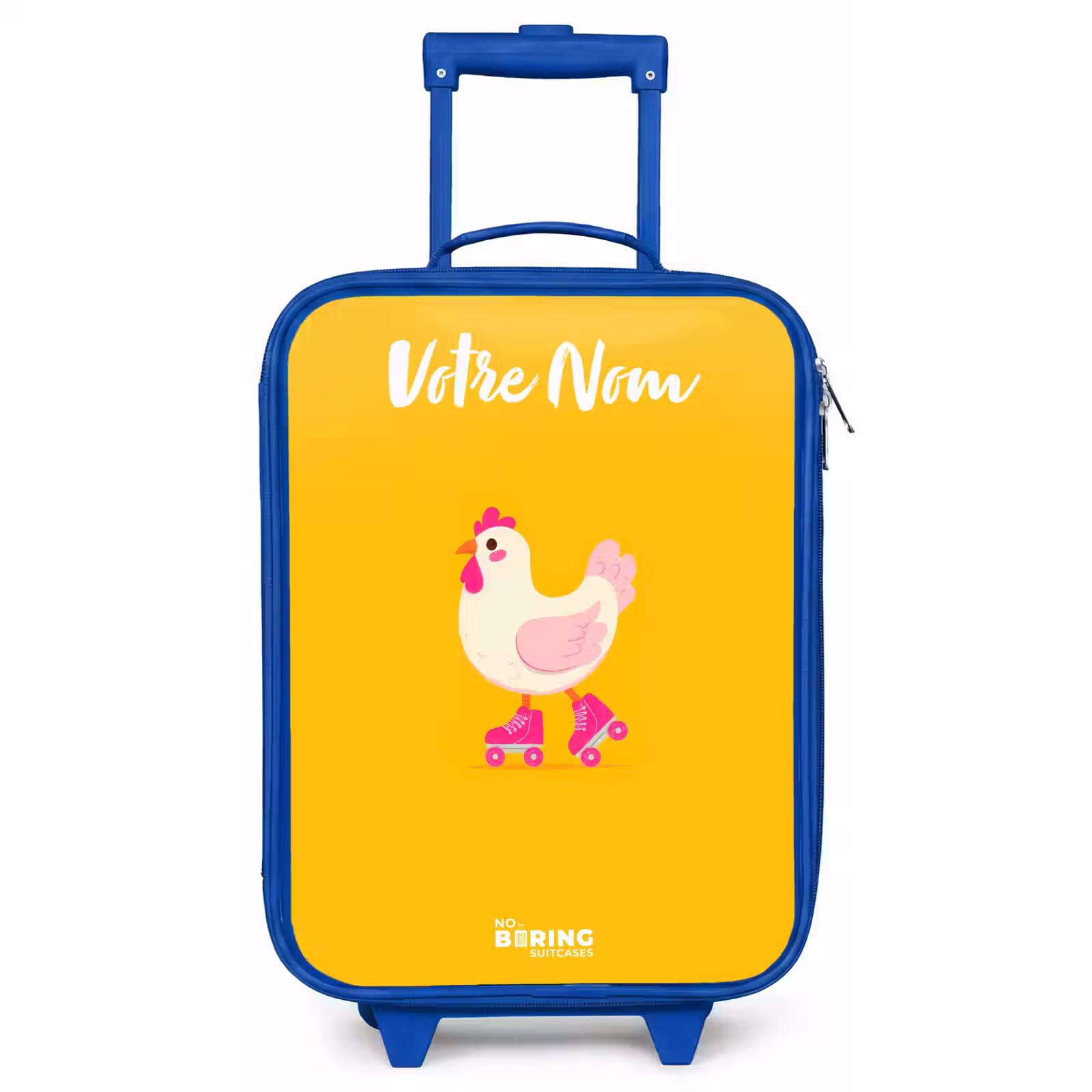 Valise enfant avec nom - Bleu - Kip - Patins à roulettes - Jaune — 1