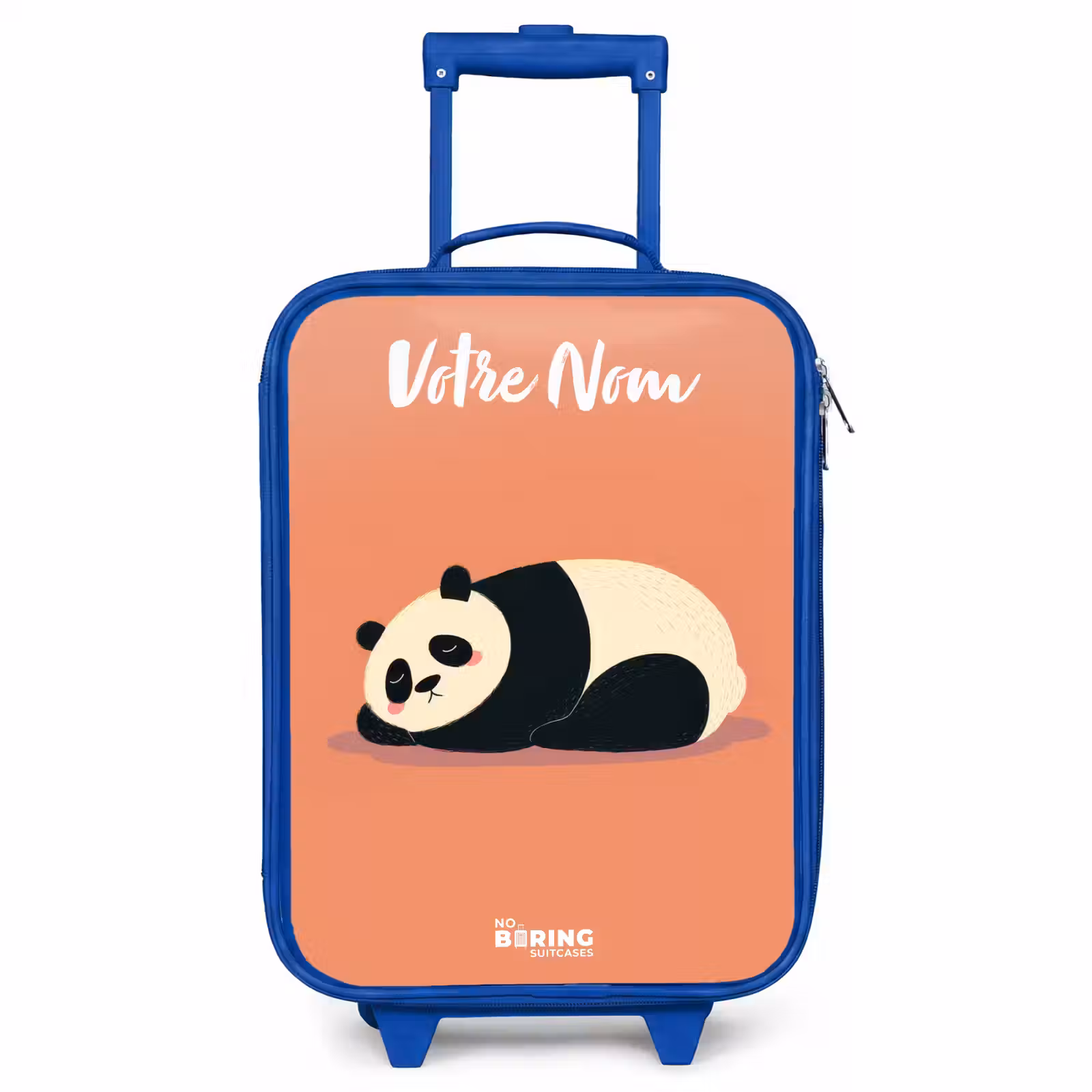 Valise enfant avec nom - Bleu - Panda - Dormant - Orange — 1