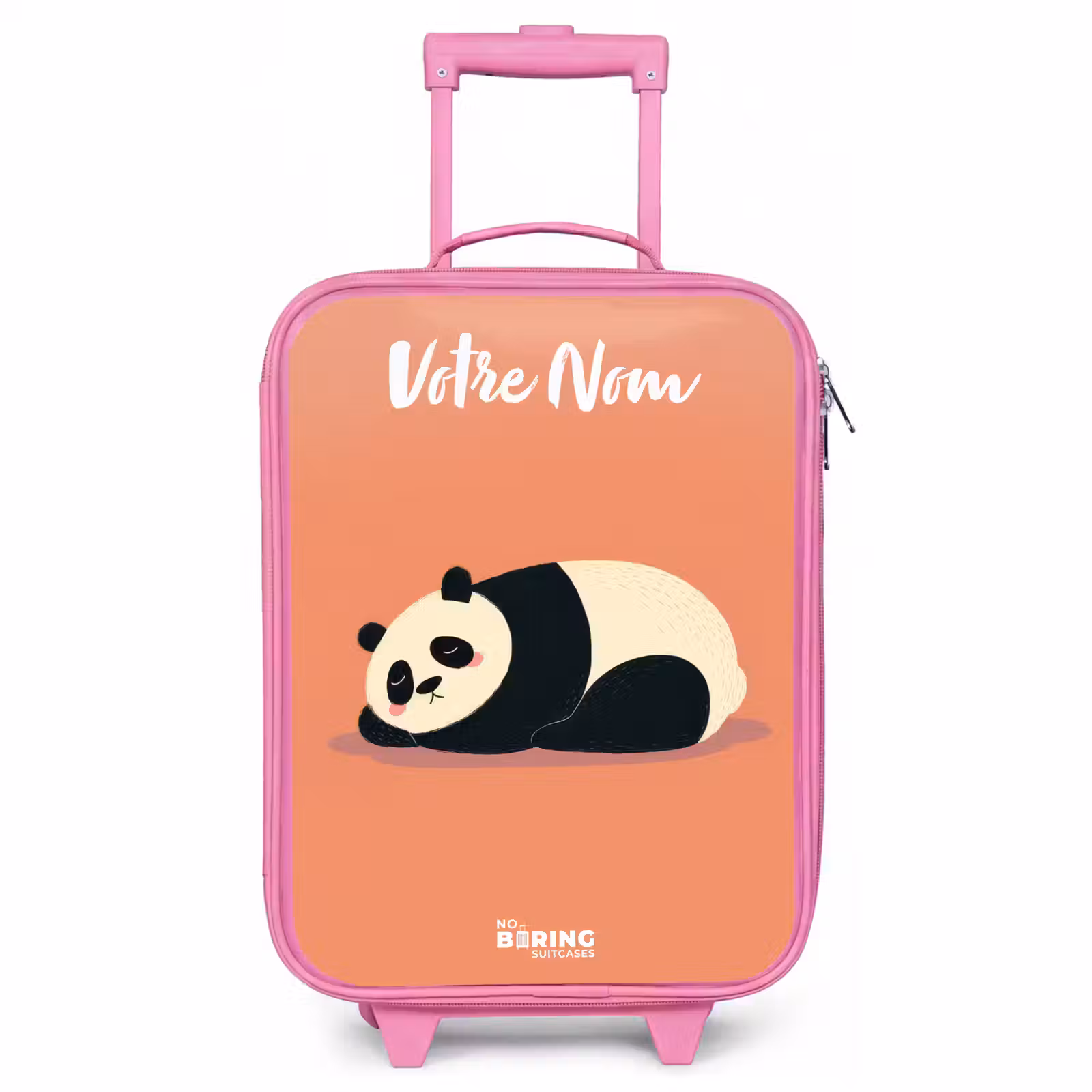 Valise enfant avec nom - Rose - Panda - Dormant - Orange — 1