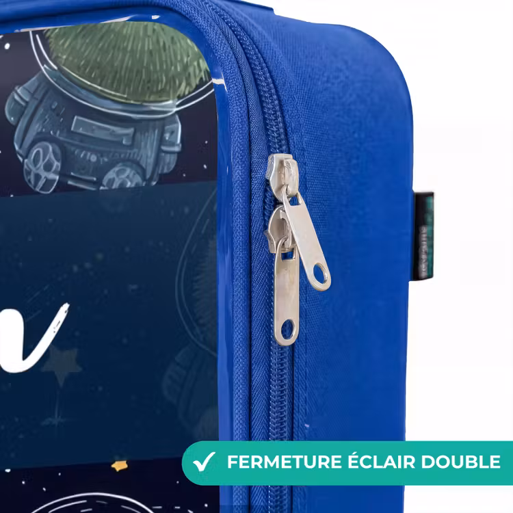 Valise enfant avec nom - Bleu - Animaux - Astronaute - Planètes - Étoiles — 7