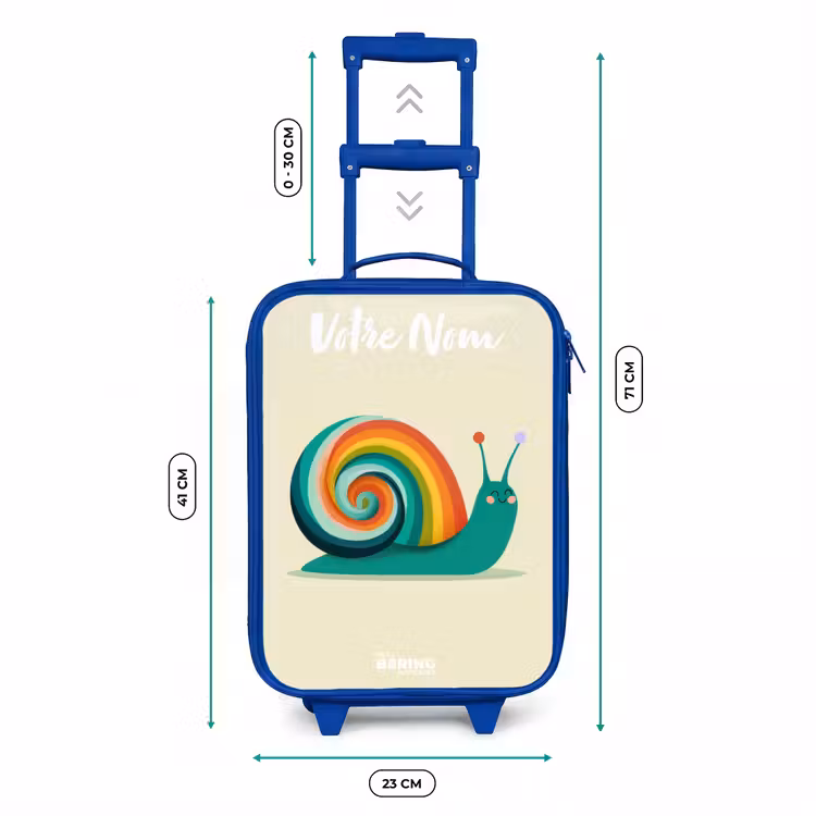 Valise enfant avec nom - Bleu - Escargot - Arc-en-ciel - Coloré — 6