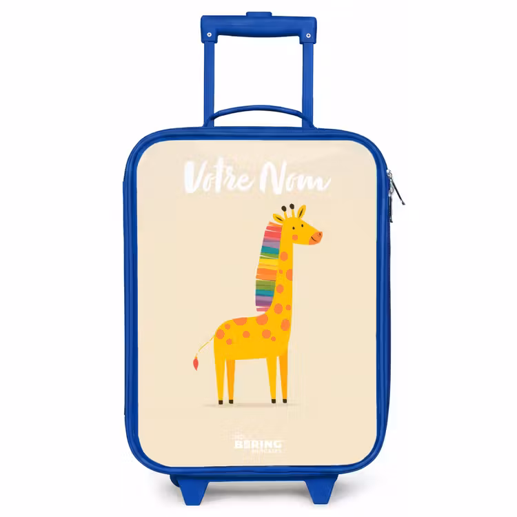 Valise enfant avec nom - Bleu - Girafe - Animal - Coloré — 1
