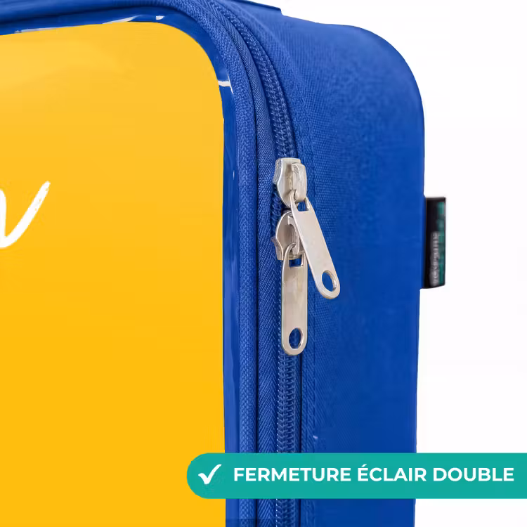 Valise enfant avec nom - Bleu - Kip - Patins à roulettes - Jaune — 7