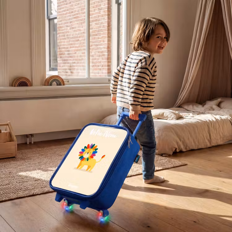 Valise enfant avec nom - Bleu - Lion - Crinière - Colorée — 2