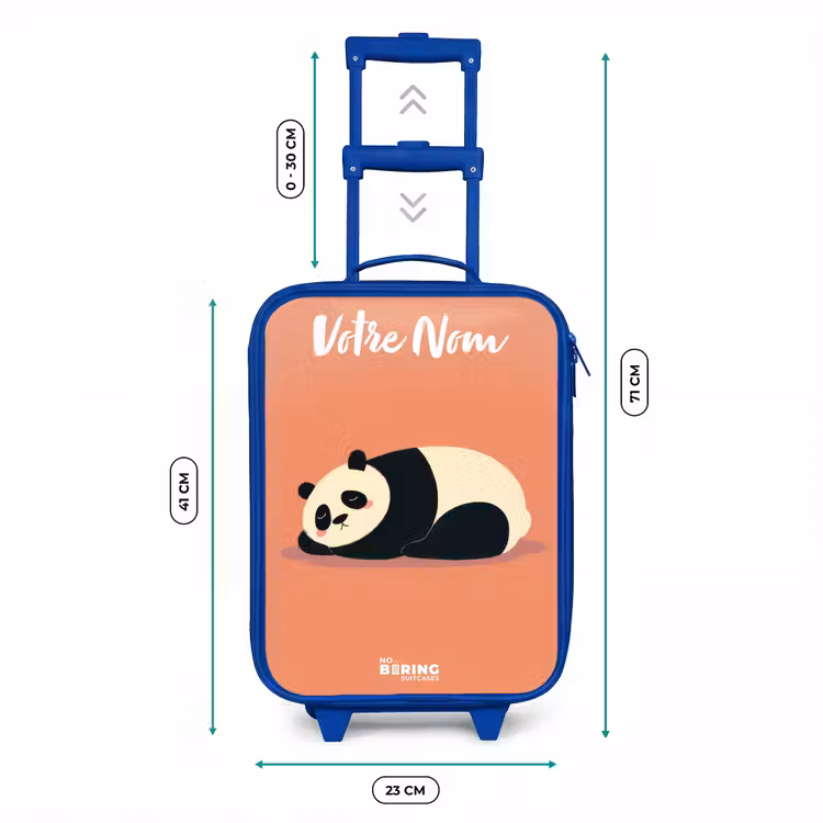 Valise enfant avec nom - Bleu - Panda - Dormant - Orange — 6