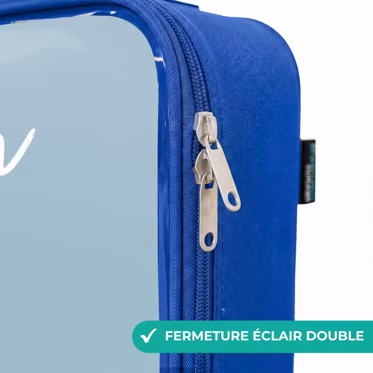 Valise enfant avec nom - Bleu - Renard - Avion - Mouches — 7