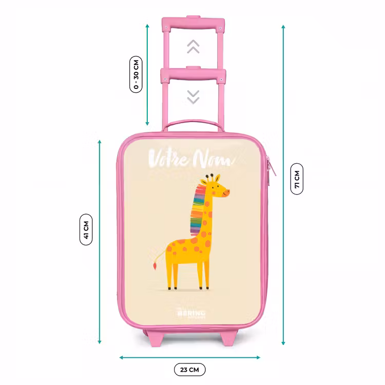 Valise enfant avec nom - Rose - Girafe - Animal - Coloré — 6