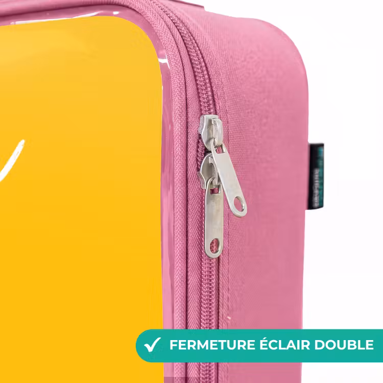 Valise enfant avec nom - Rose - Kip - Patins à roulettes - Jaune — 7