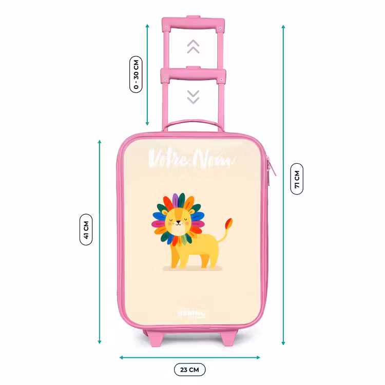 Valise enfant avec nom - Rose - Lion - Crinière - Colorée — 6