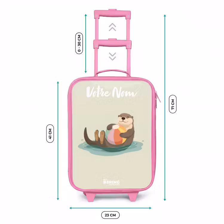 Valise enfant avec nom - Rose - Loutre - Ballon de plage - Eau — 6