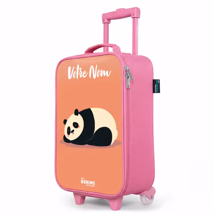 Valise enfant avec nom - Rose - Panda - Dormant - Orange — 8
