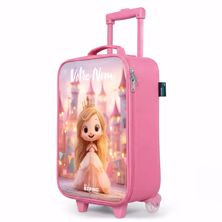 Valise enfant avec nom - Rose - Princesse - Rose - Château — 8