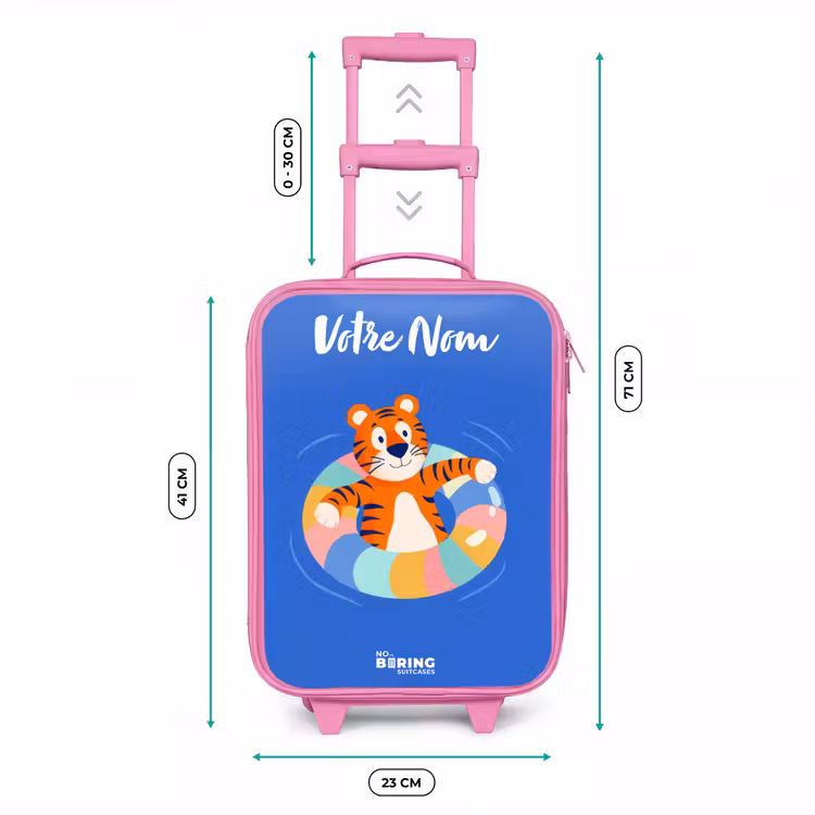 Valise enfant avec nom - Rose - Tigre - Bandeau de natation - Eau — 6