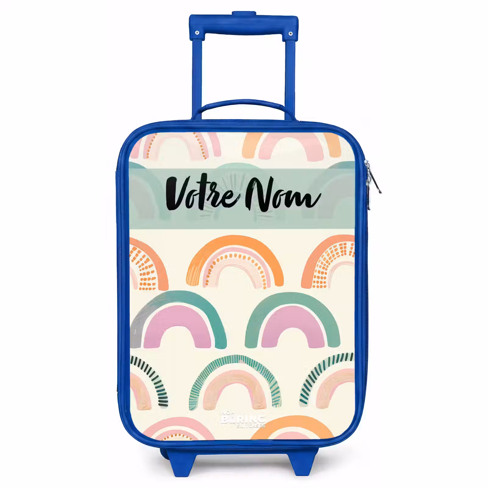 Valise enfant avec nom - Bleu - Arc-en-ciel - Pastel - Motif — 1