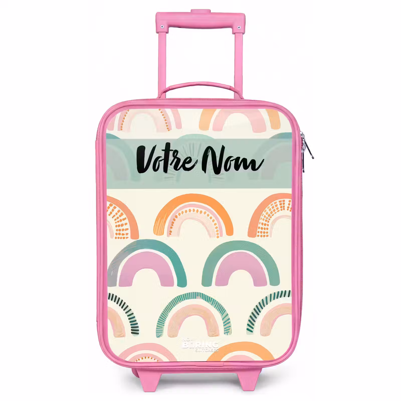Valise enfant avec nom - Rose - Arc-en-ciel - Pastel - Motif — 1