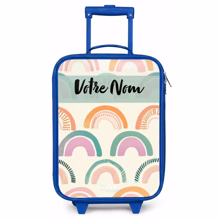 Valise enfant avec nom - Bleu - Arc-en-ciel - Pastel - Motif — 1