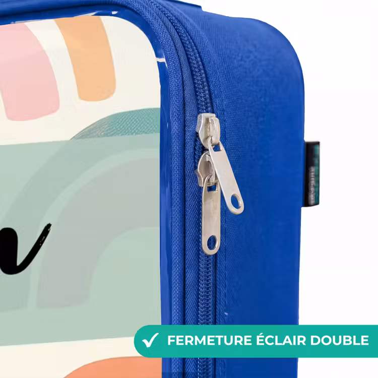 Valise enfant avec nom - Bleu - Arc-en-ciel - Pastel - Motif — 7