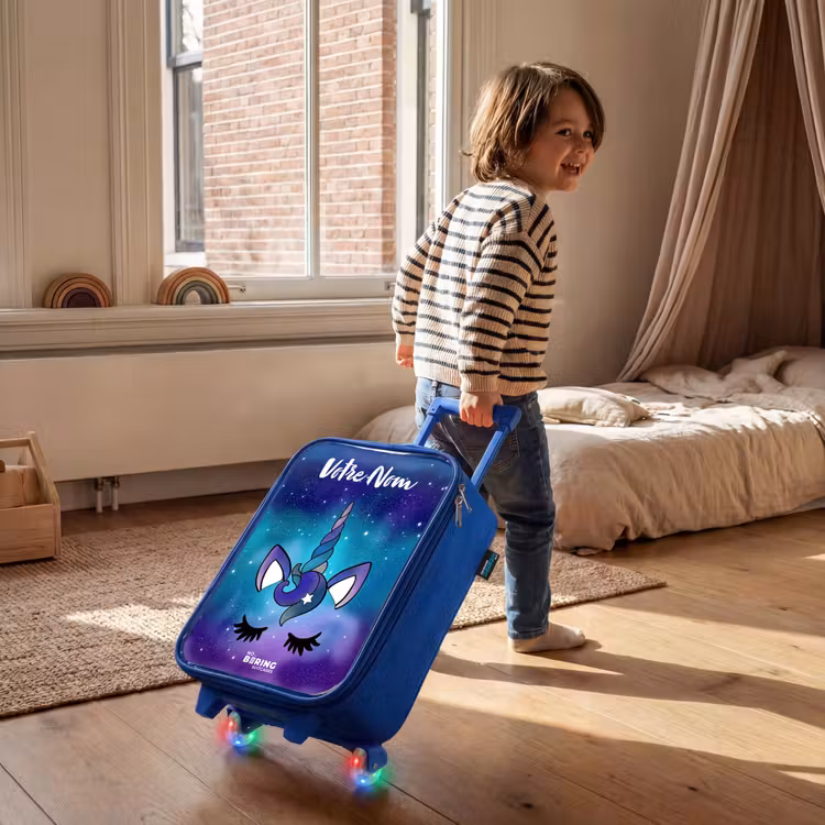 Valise enfant avec nom - Bleu - Licorne - Ciel étoilé - Bleu — 2