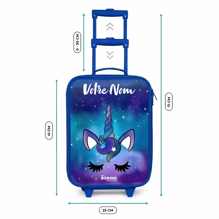 Valise enfant avec nom - Bleu - Licorne - Ciel étoilé - Bleu — 6